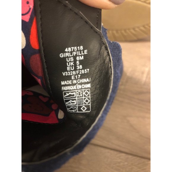 Girl's Land's End Blue Sparkle Metallic Scalloped Ankle Boots - Picture 6 of 7